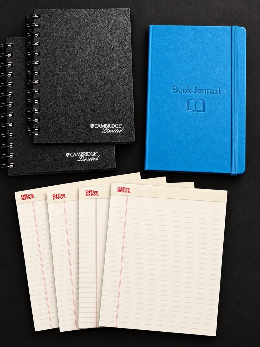 Moleskine Book Journal + Cambridge Notebooks & Office Depot Pads | 7 Pc Bundle